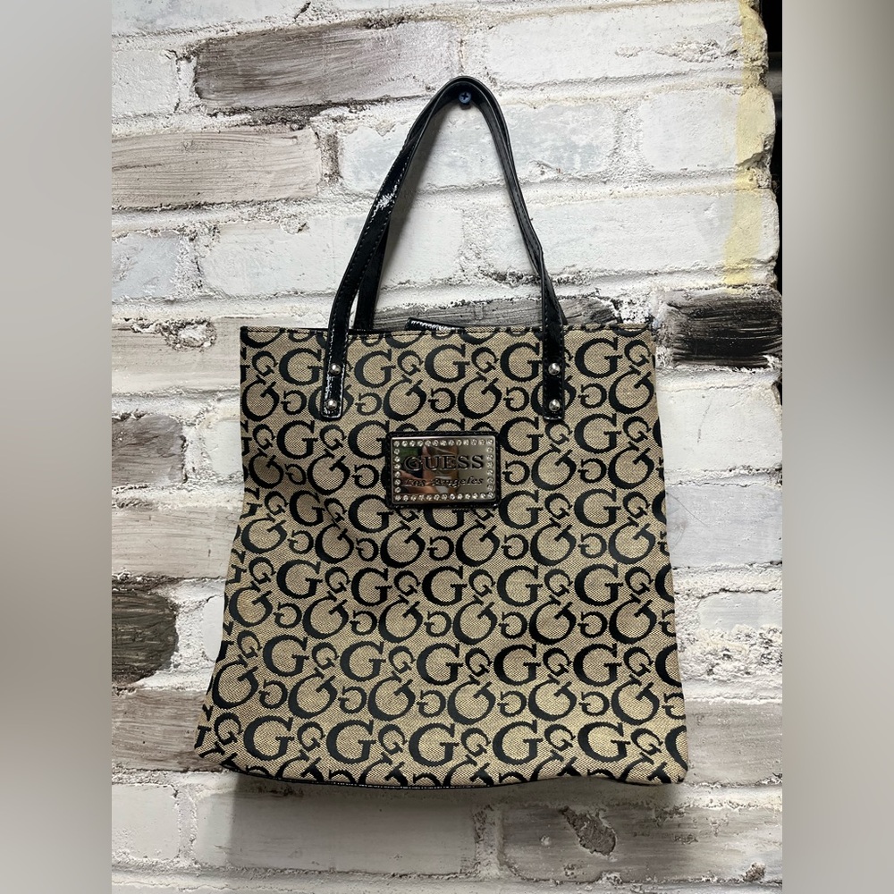 GUESS Black and Tan Women's Tote Bag